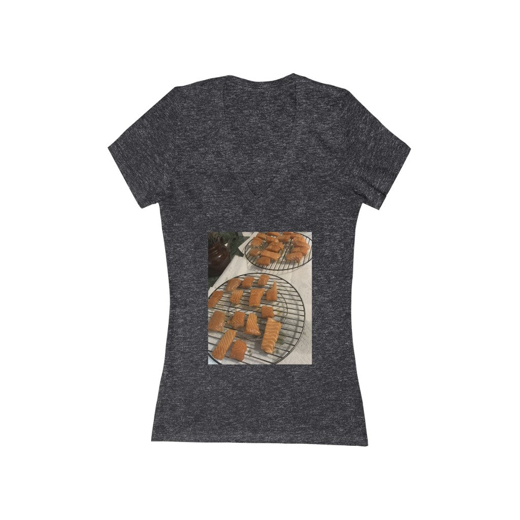 Almost Smoked Salmon - Women's Jersey Short Sleeve V-Neck Tee