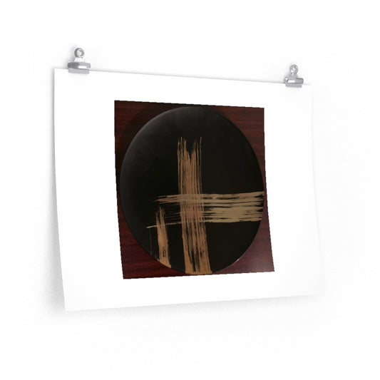 Black Plate with Gold Streaks - Premium Matte poster