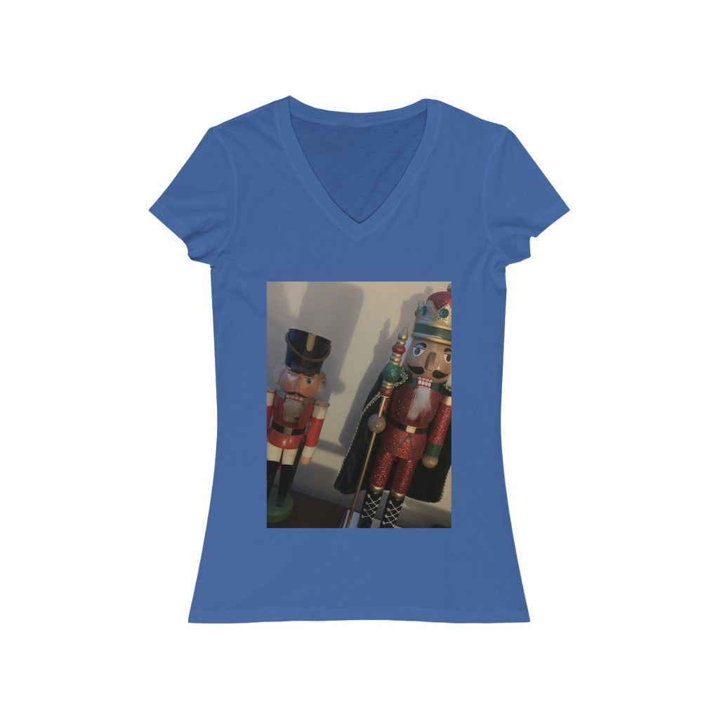 Nutcrackers, passing of the torch from battled warrior - Women's Jersey Short Sleeve V-Neck Tee