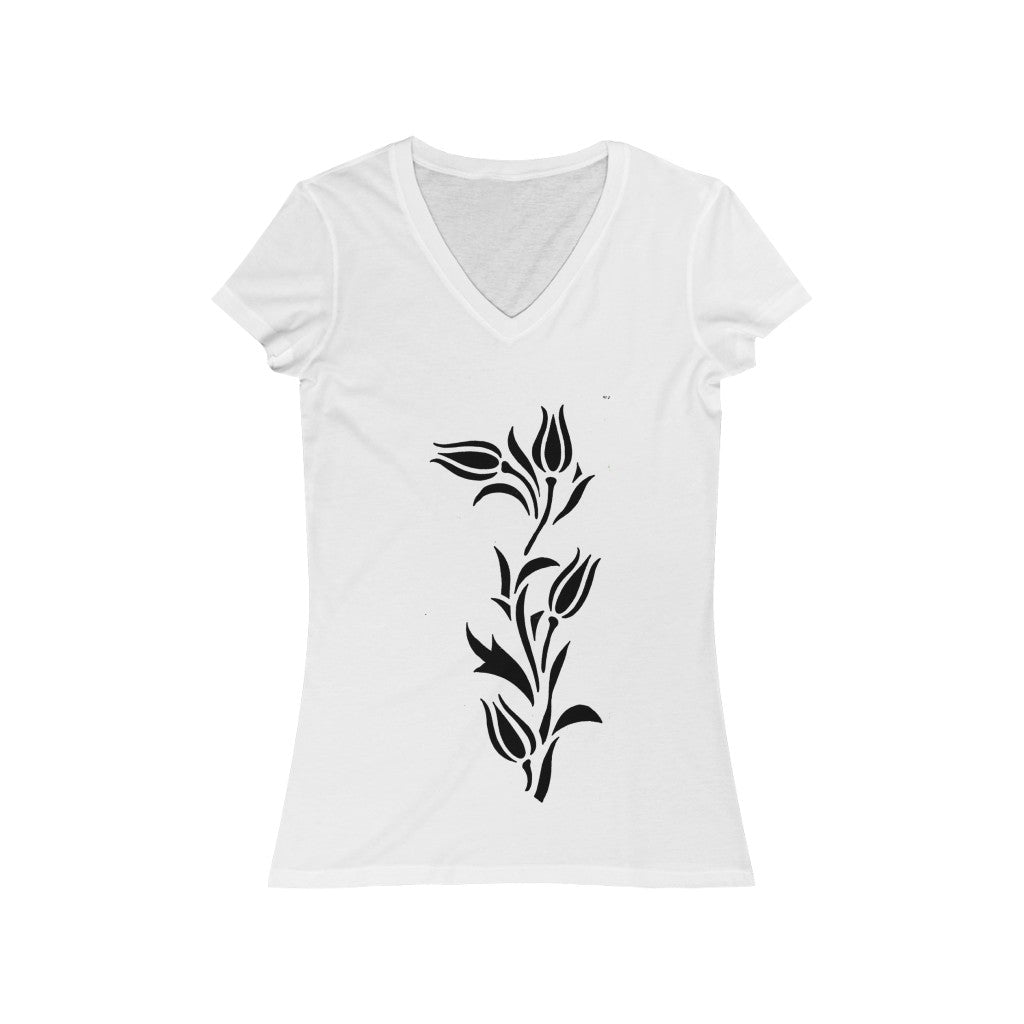 Flower 4 - Women's Jersey Short Sleeve V-Neck Tee