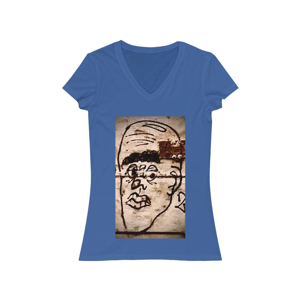 Blockhead - Women's Jersey Short Sleeve V-Neck Tee