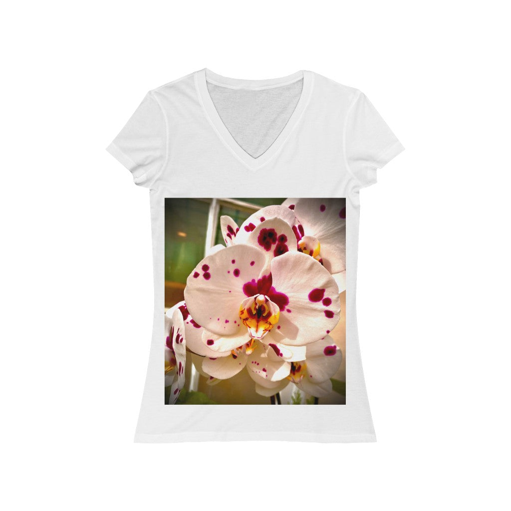 Orchid 7 - Women's Jersey Short Sleeve V-Neck Tee