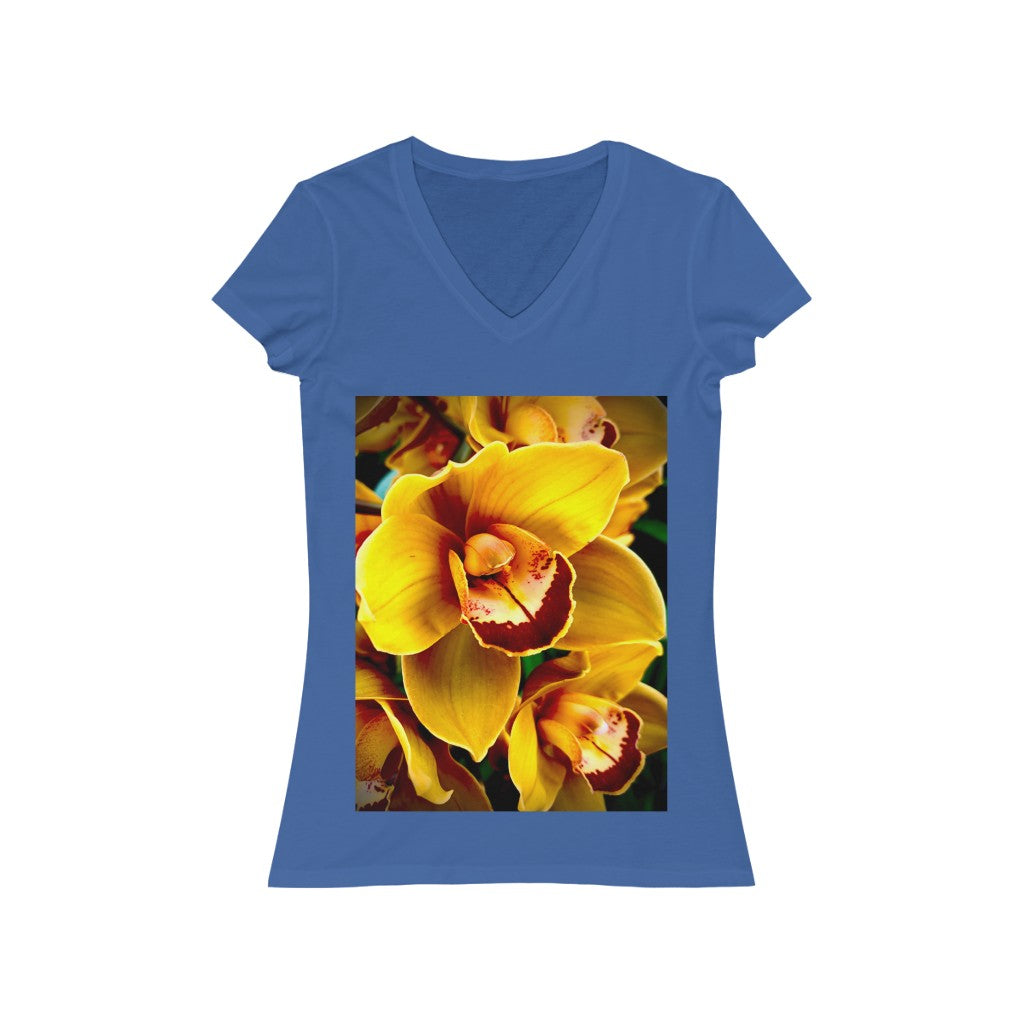 Orchid 8 - Women's Jersey Short Sleeve V-Neck Tee