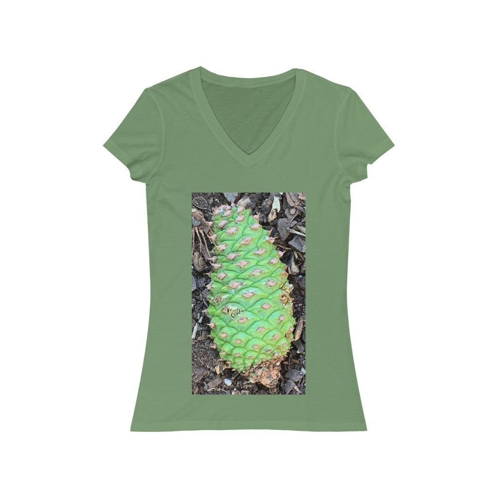Green Pinecone - Women's Jersey Short Sleeve V-Neck Tee
