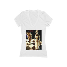 Load image into Gallery viewer, She Did This - Women&#39;s Jersey Short Sleeve V-Neck Tee
