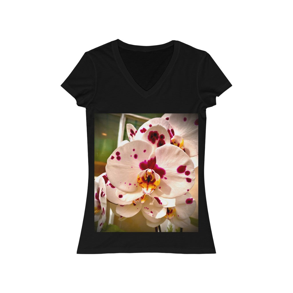 Orchid 7 - Women's Jersey Short Sleeve V-Neck Tee