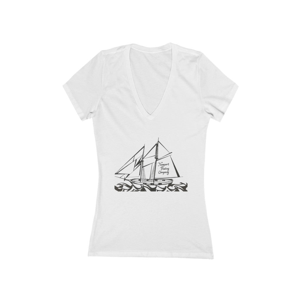 "NTC Ship Logo" - Women's Jersey Short Sleeve V-Neck Tee