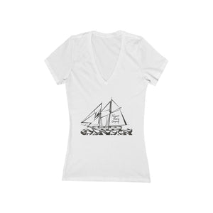 "NTC Ship Logo" - Women's Jersey Short Sleeve V-Neck Tee