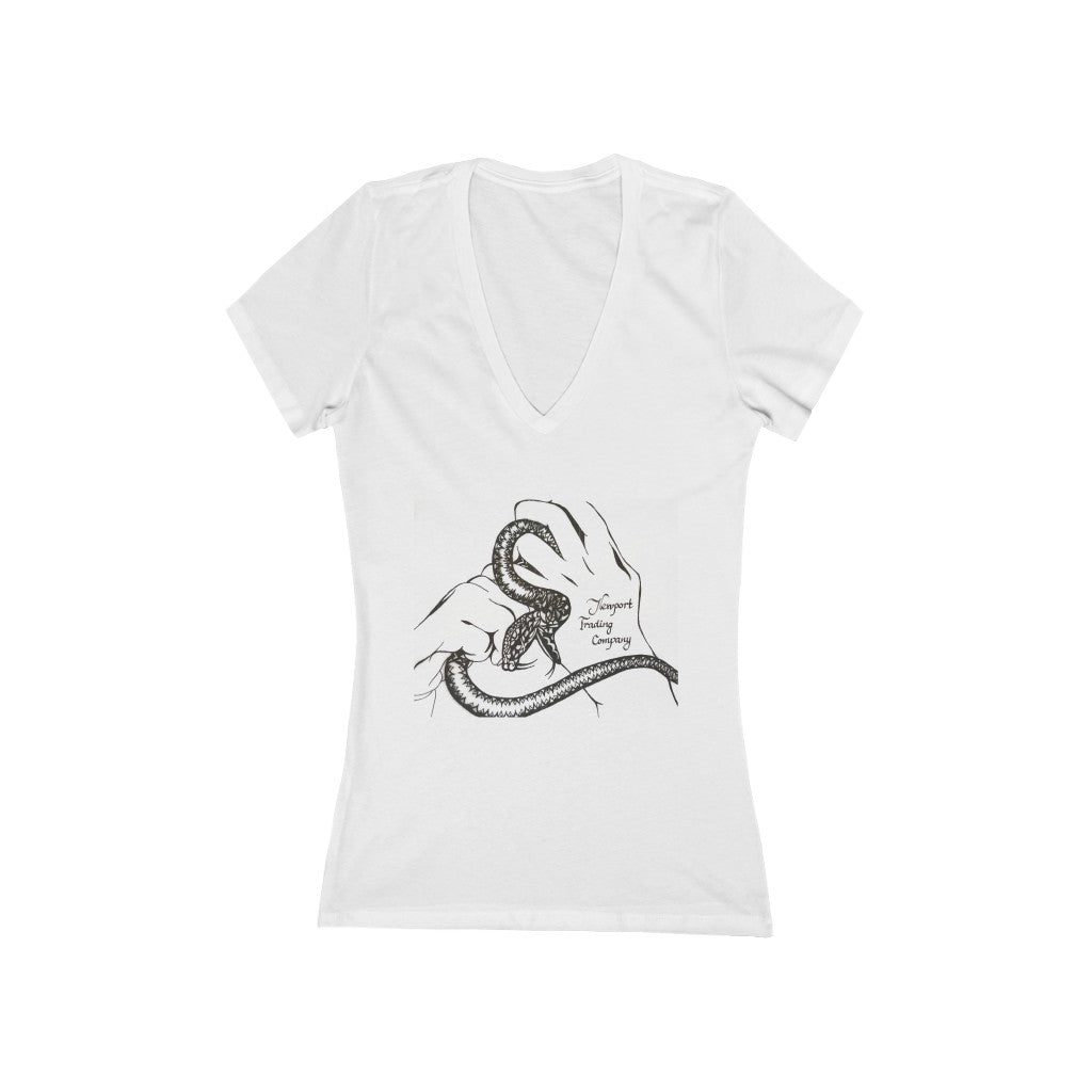 "Aiden's Hands" - Women's Jersey Short Sleeve V-Neck Tee