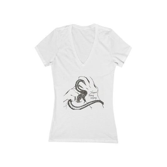 "Aiden's Hands" - Women's Jersey Short Sleeve V-Neck Tee