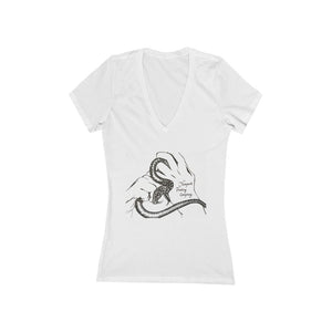 "Aiden's Hands" - Women's Jersey Short Sleeve V-Neck Tee