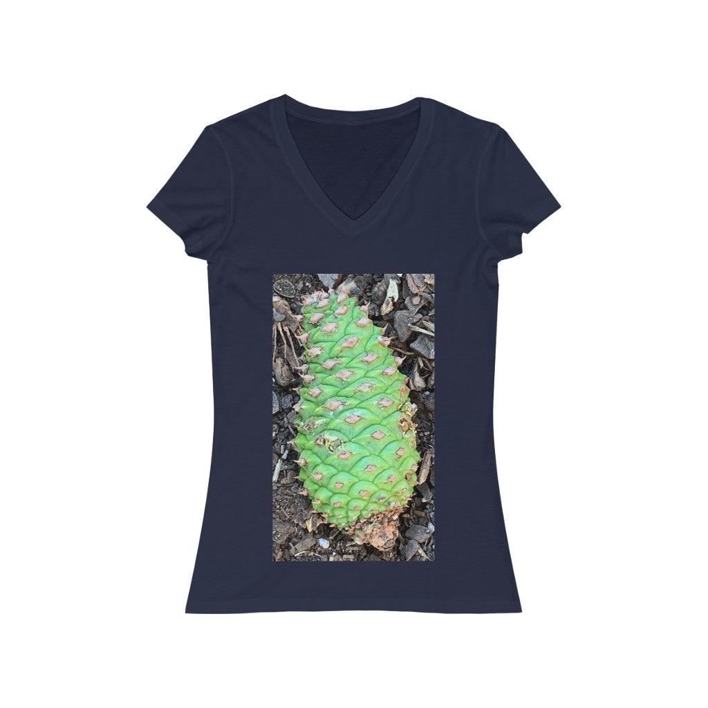 Green Pinecone - Women's Jersey Short Sleeve V-Neck Tee