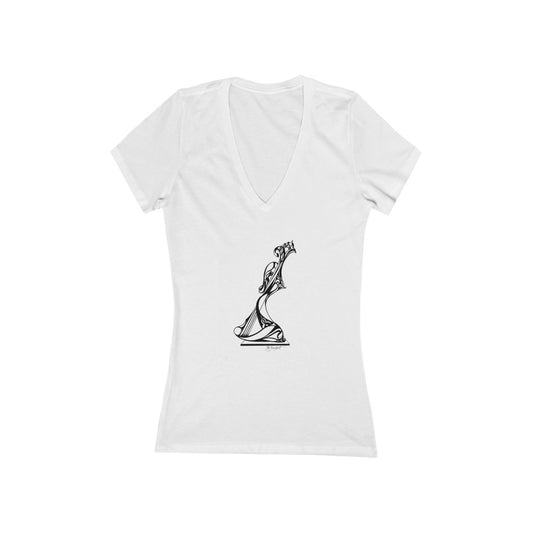"Musical Debutante" - Women's Jersey Short Sleeve V-Neck Tee