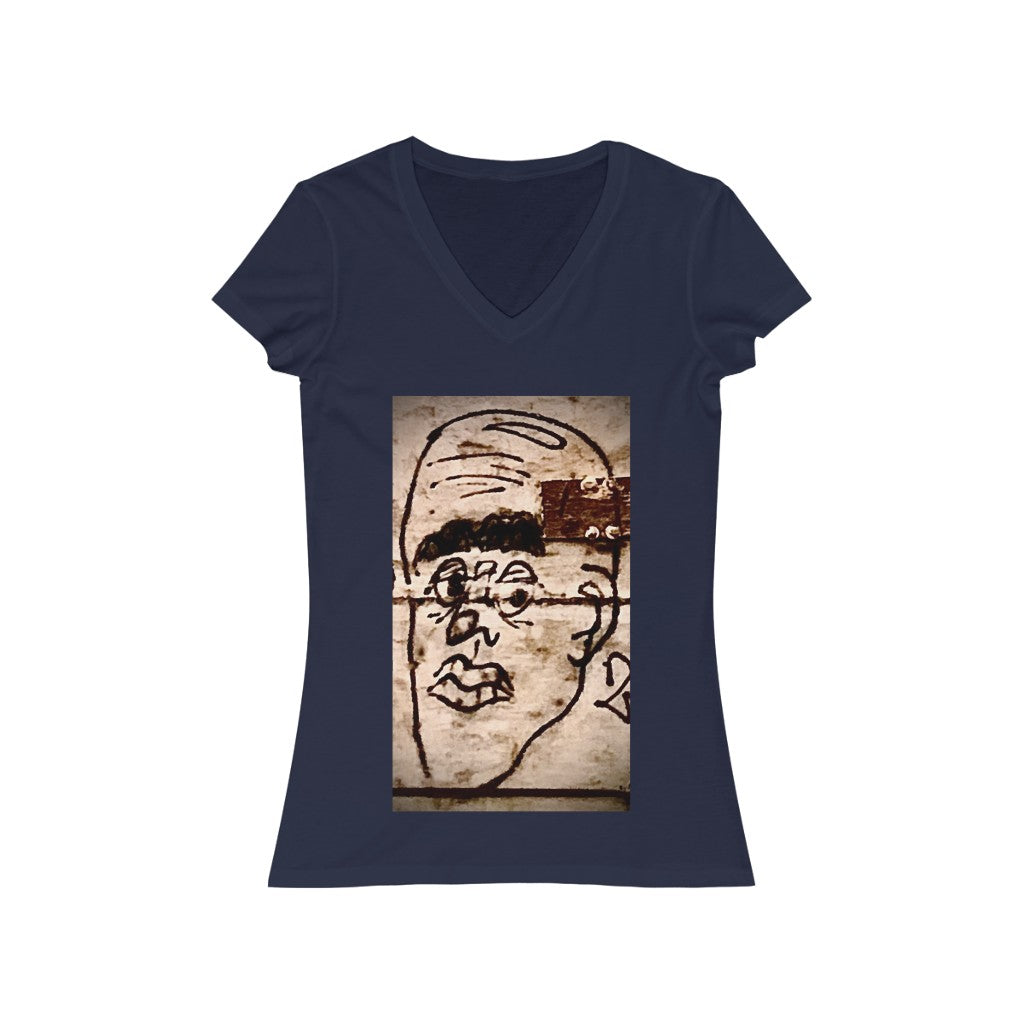 Blockhead - Women's Jersey Short Sleeve V-Neck Tee