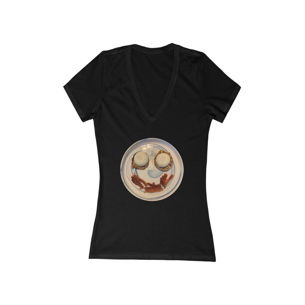 Awkward Smile - Women's Jersey Short Sleeve V-Neck Tee