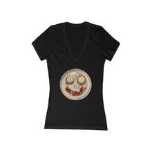 Load image into Gallery viewer, Awkward Smile - Women&#39;s Jersey Short Sleeve V-Neck Tee
