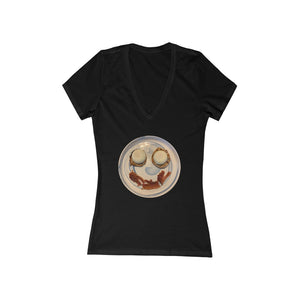 Awkward Smile - Women's Jersey Short Sleeve V-Neck Tee