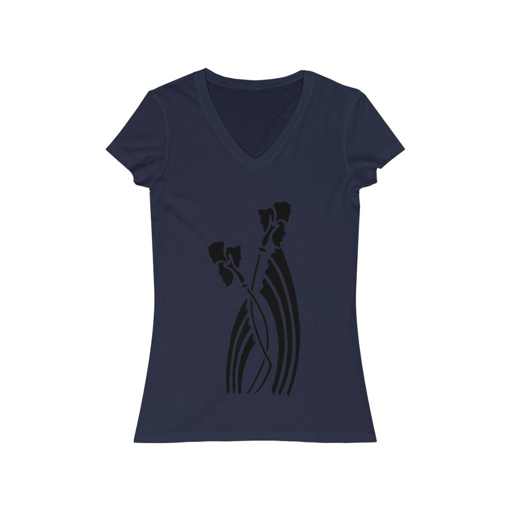 Flower 7 - Women's Jersey Short Sleeve V-Neck Tee
