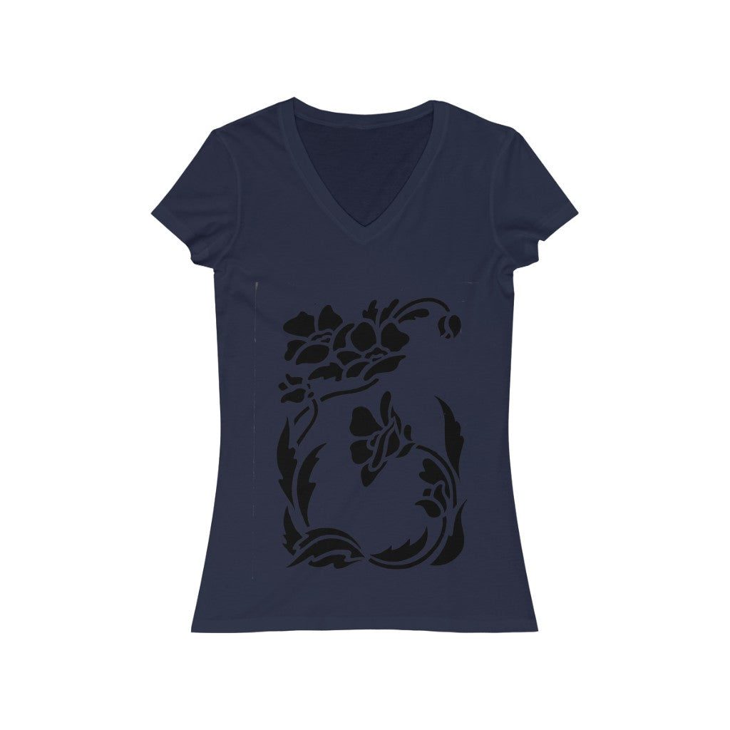 Flower 5 - Women's Jersey Short Sleeve V-Neck Tee