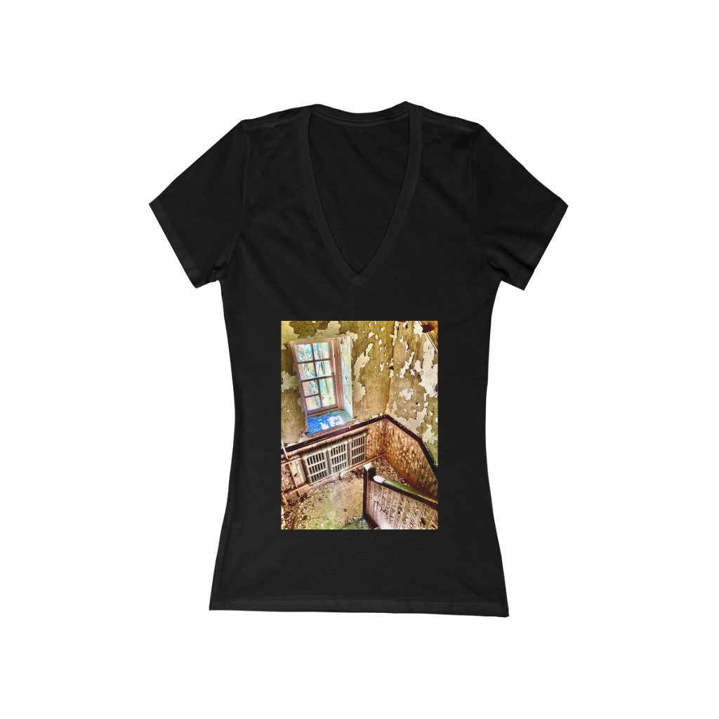 Stairs 1 - Women's Jersey Short Sleeve V-Neck Tee