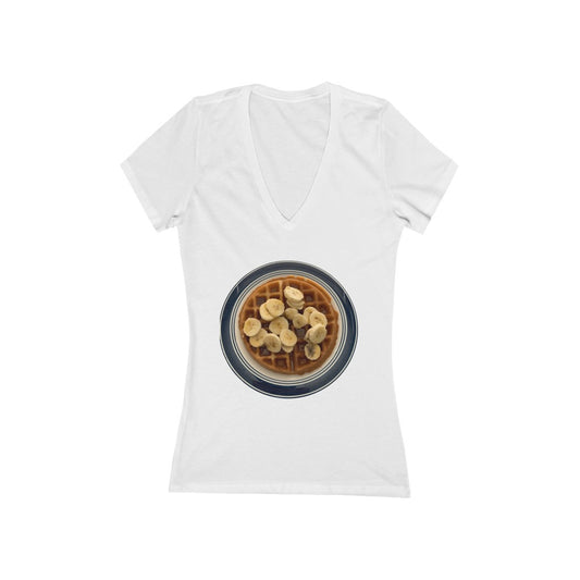 Belgian Waffle - Women's Jersey Short Sleeve V-Neck Tee