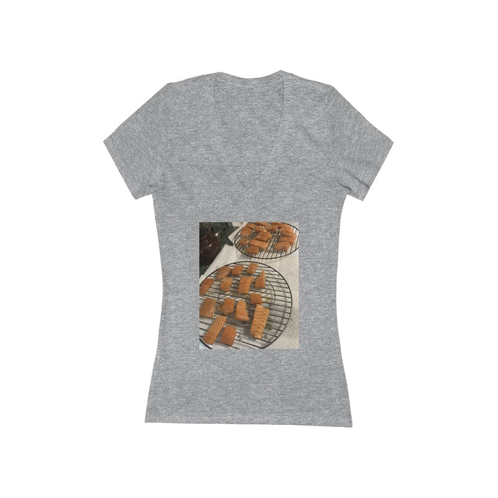 Almost Smoked Salmon - Women's Jersey Short Sleeve V-Neck Tee