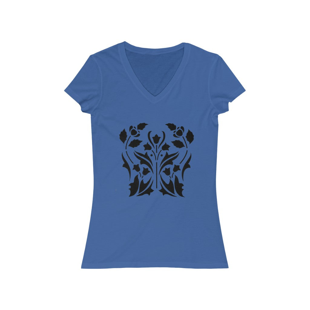 Flower 2 - Women's Jersey Short Sleeve V-Neck Tee