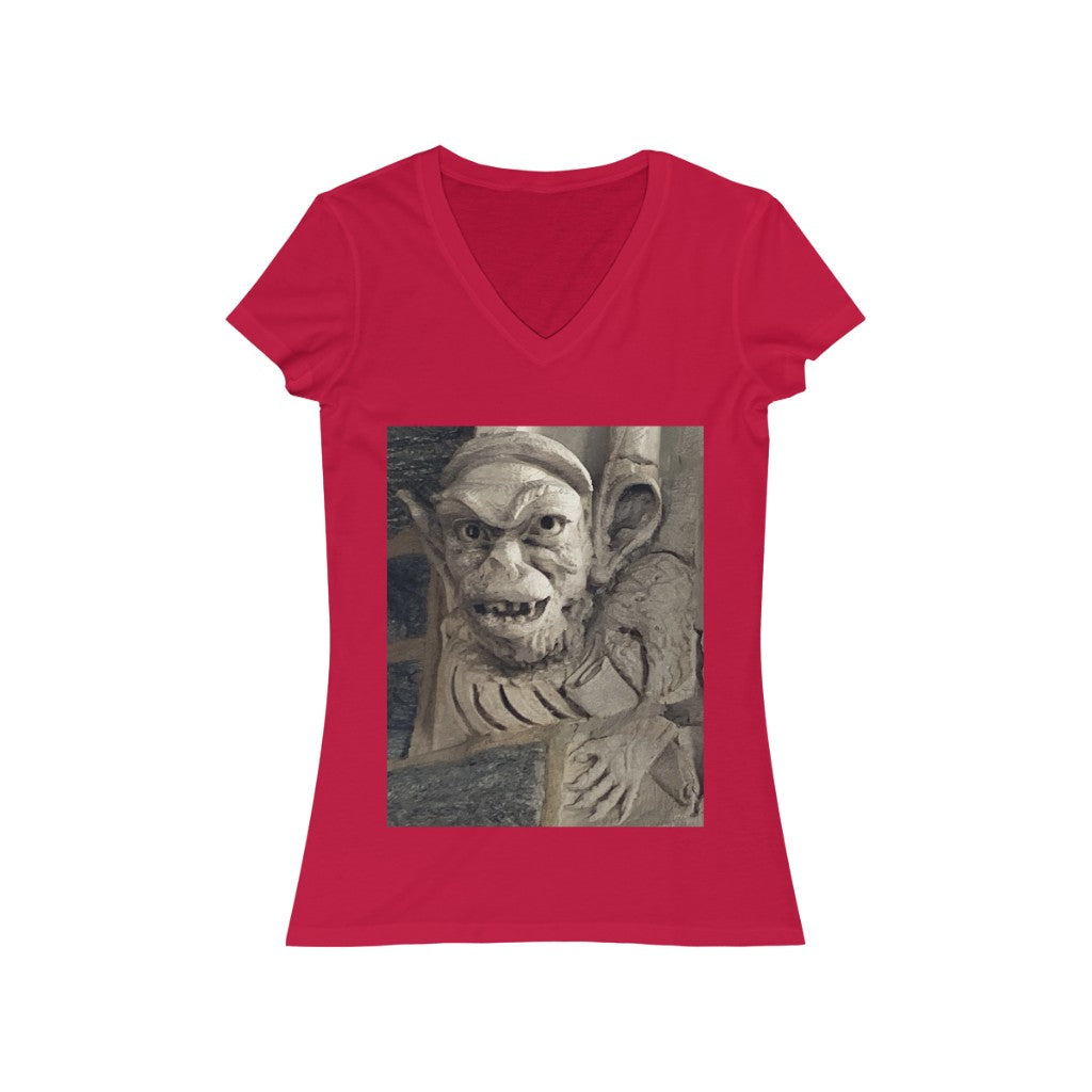 Face 3 - Women's Jersey Short Sleeve V-Neck Tee