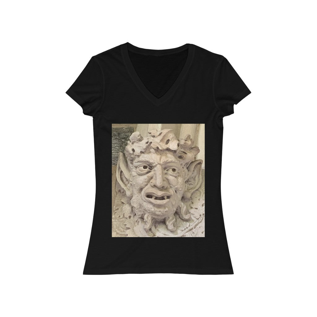 Face 2 - Women's Jersey Short Sleeve V-Neck Tee