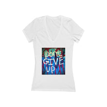 Load image into Gallery viewer, Don&#39;t Give Up - Women&#39;s Jersey Short Sleeve V-Neck Tee
