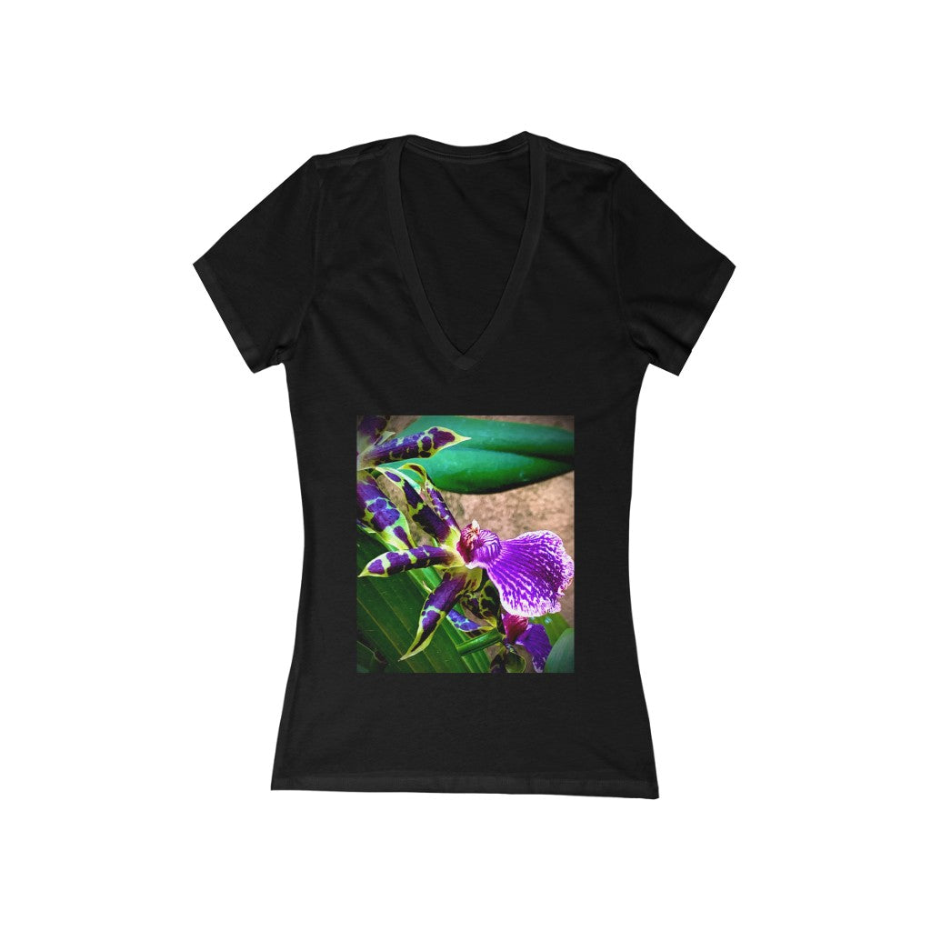 Orchid 3 - Women's Jersey Short Sleeve V-Neck Tee