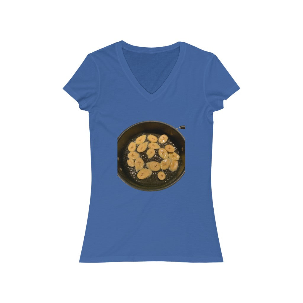 Fried Plantains - Women's Jersey Short Sleeve V-Neck Tee