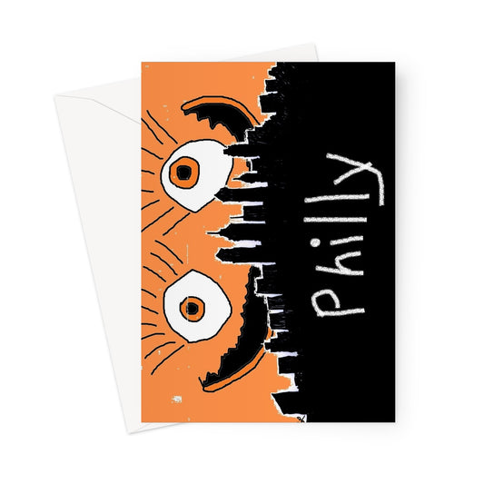 Philadelphia Skyline with Gritty Greeting Card