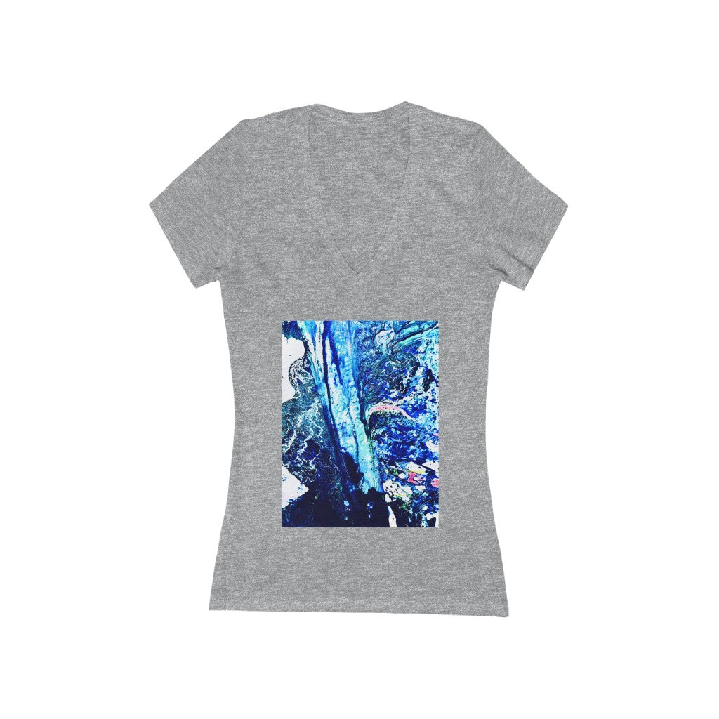 Art Room Table Edge - Women's Jersey Short Sleeve V-Neck Tee