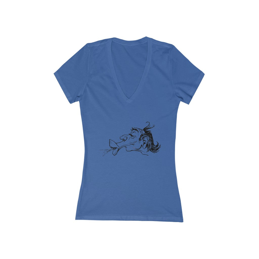 Big Lips - Women's Jersey Short Sleeve V-Neck Tee