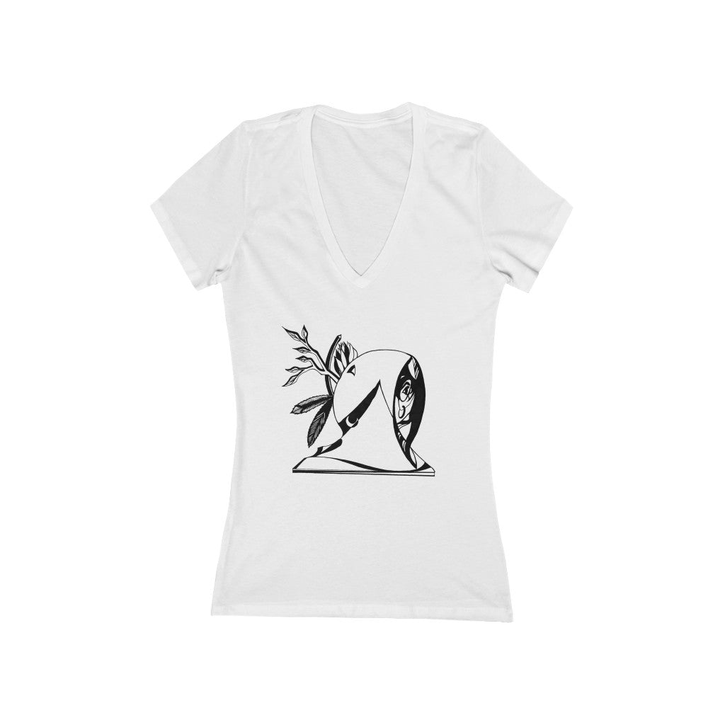 "Protected?" - Women's Jersey Short Sleeve Deep V-Neck Tee