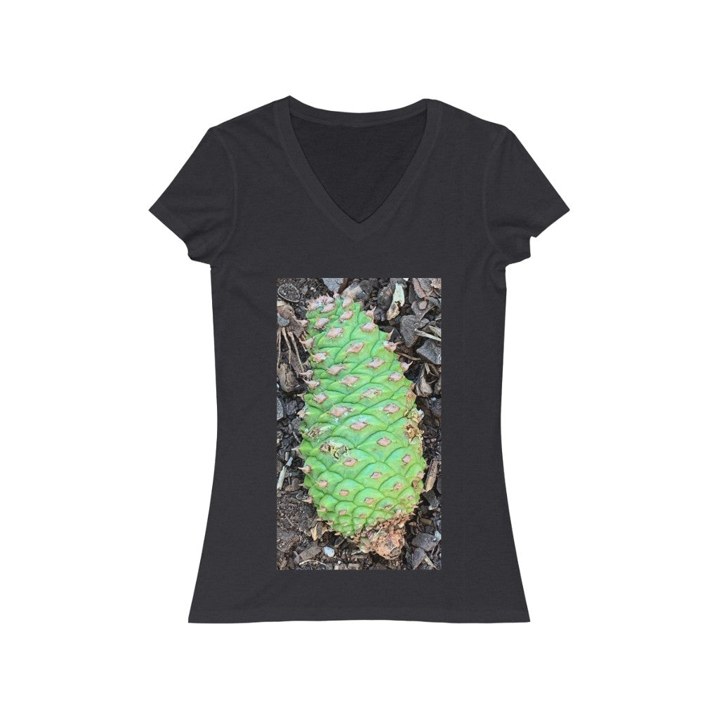 Green Pinecone - Women's Jersey Short Sleeve V-Neck Tee