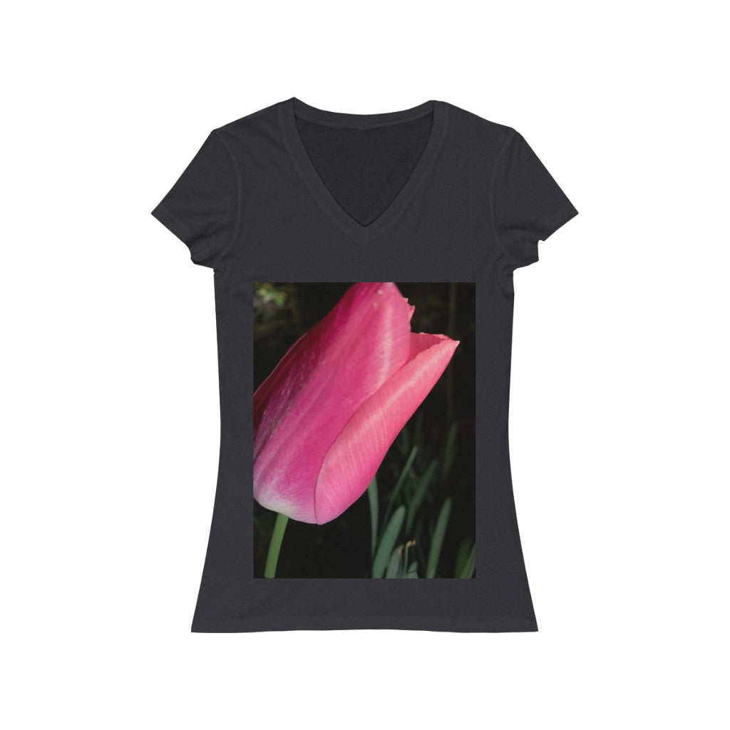 Tulip at Night - Women's Jersey Short Sleeve V-Neck Tee