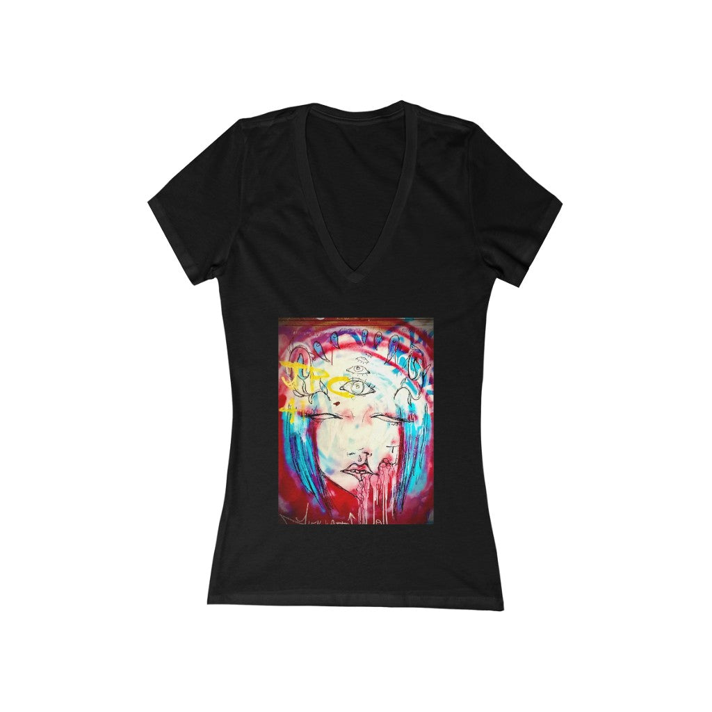 Eyes - Women's Jersey Short Sleeve V-Neck Tee