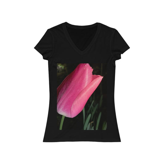Tulip at Night - Women's Jersey Short Sleeve V-Neck Tee