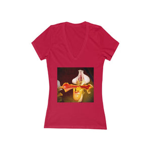 Orchid 1 - Women's Jersey Short Sleeve V-Neck Tee