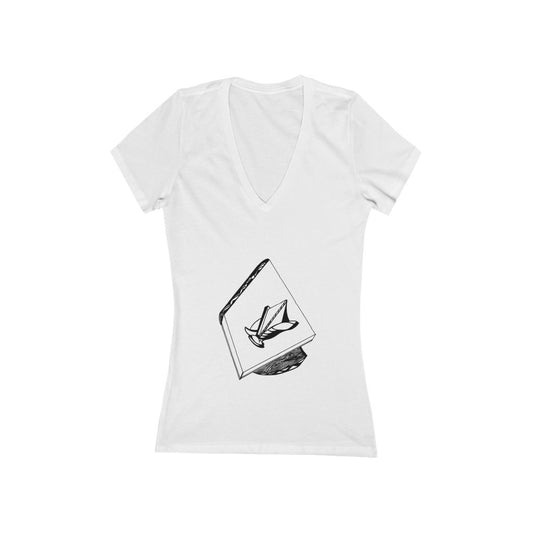 "Abstraction #2" - Women's Jersey Short Sleeve Deep V-Neck Tee