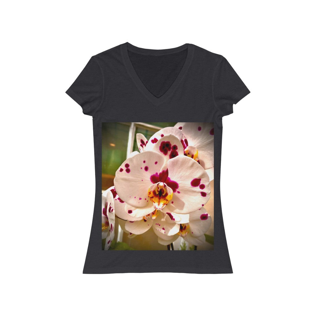 Orchid 7 - Women's Jersey Short Sleeve V-Neck Tee