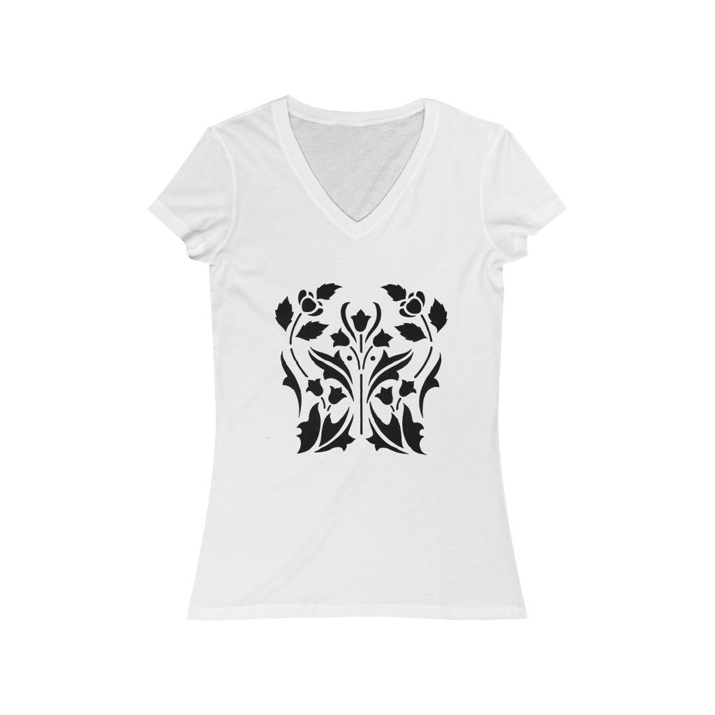 Flower 2 - Women's Jersey Short Sleeve V-Neck Tee