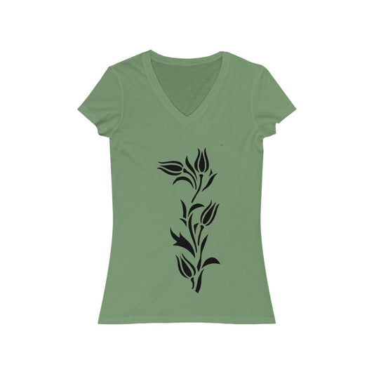 Flower 4 - Women's Jersey Short Sleeve V-Neck Tee