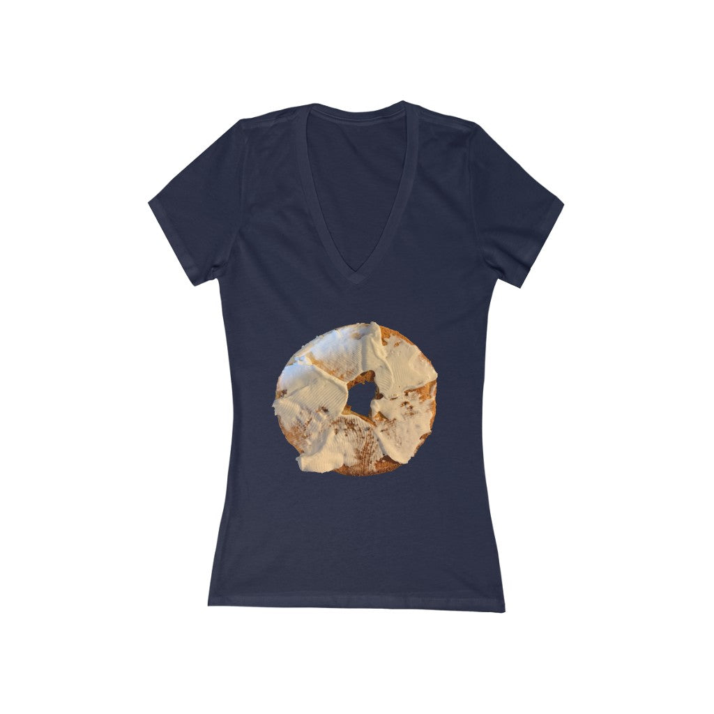 Bagel & Cream Cheese - Women's Jersey Short Sleeve V-Neck Tee