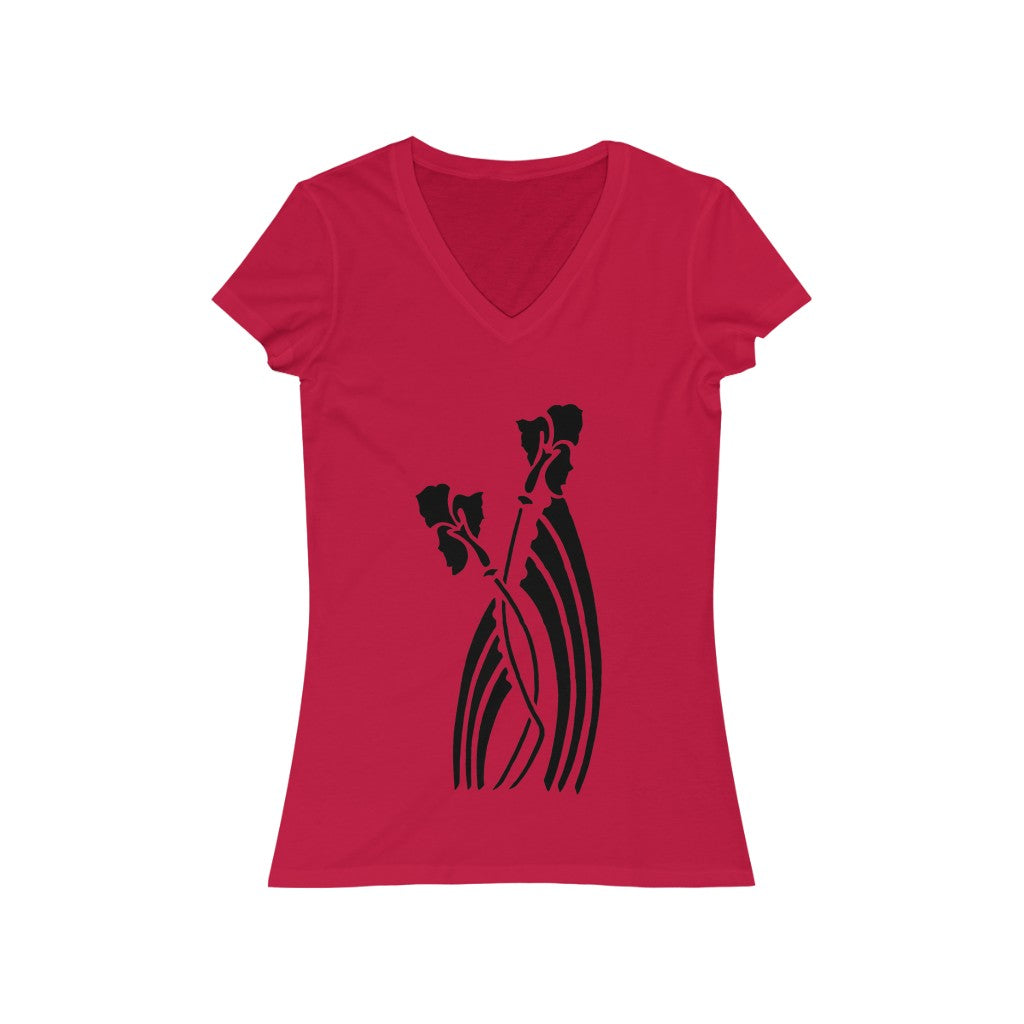 Flower 7 - Women's Jersey Short Sleeve V-Neck Tee