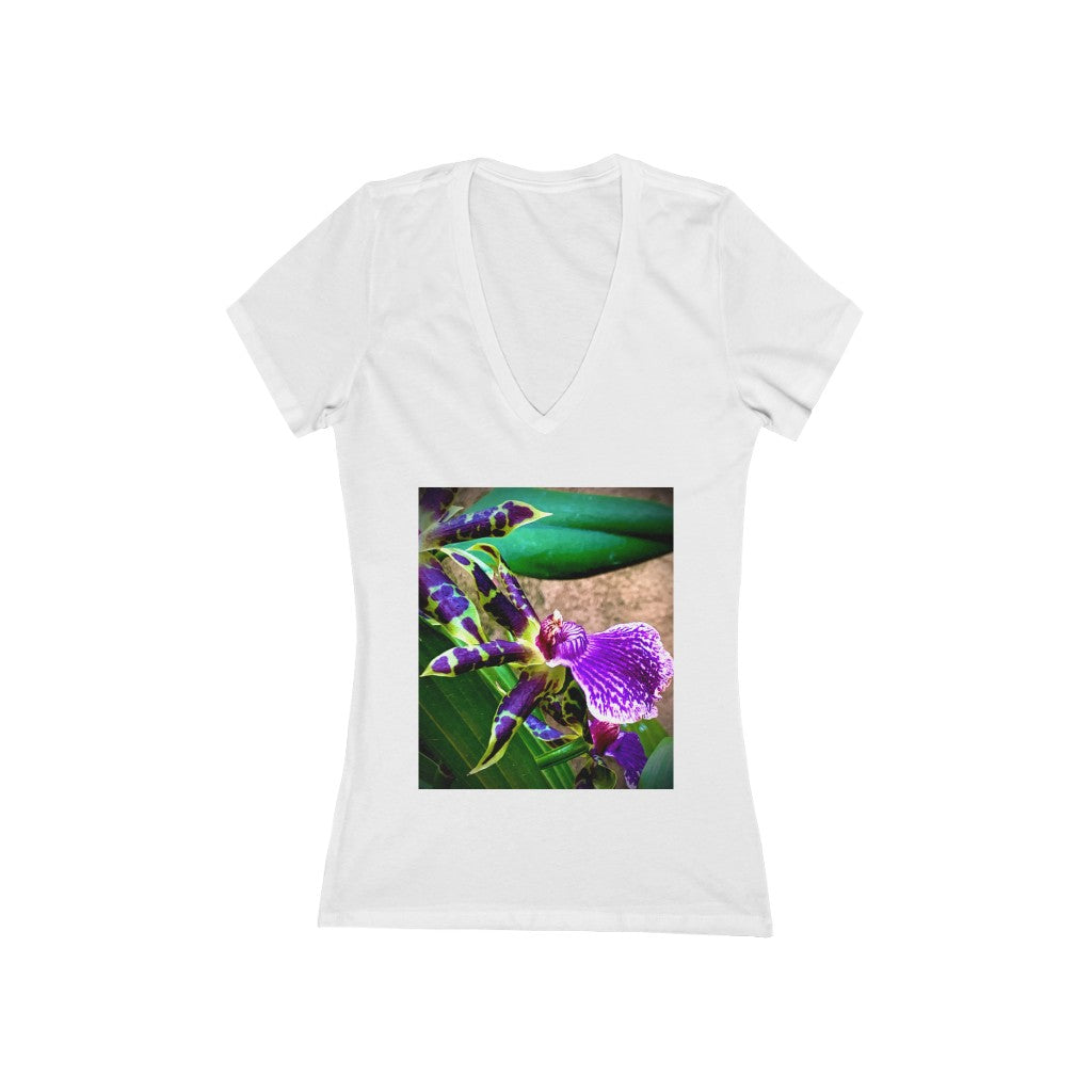 Orchid 3 - Women's Jersey Short Sleeve V-Neck Tee