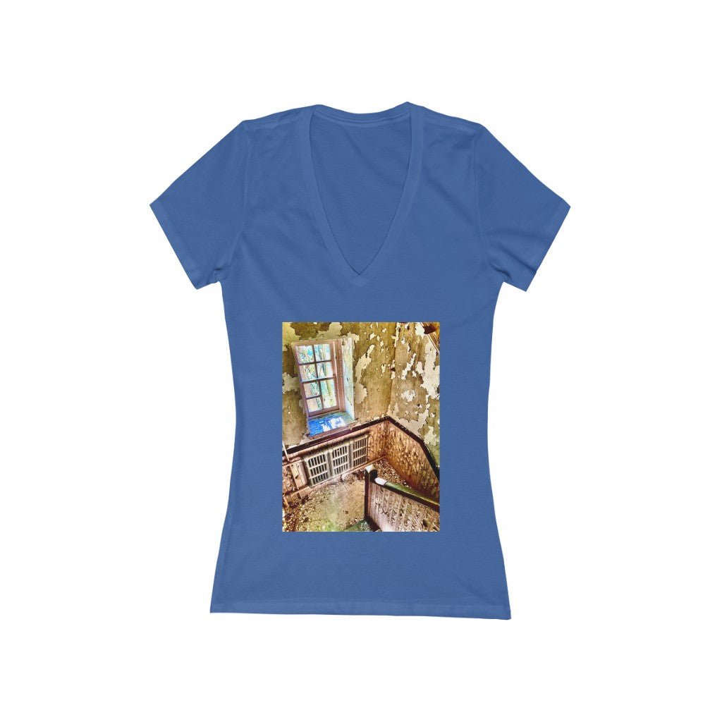Stairs 1 - Women's Jersey Short Sleeve V-Neck Tee