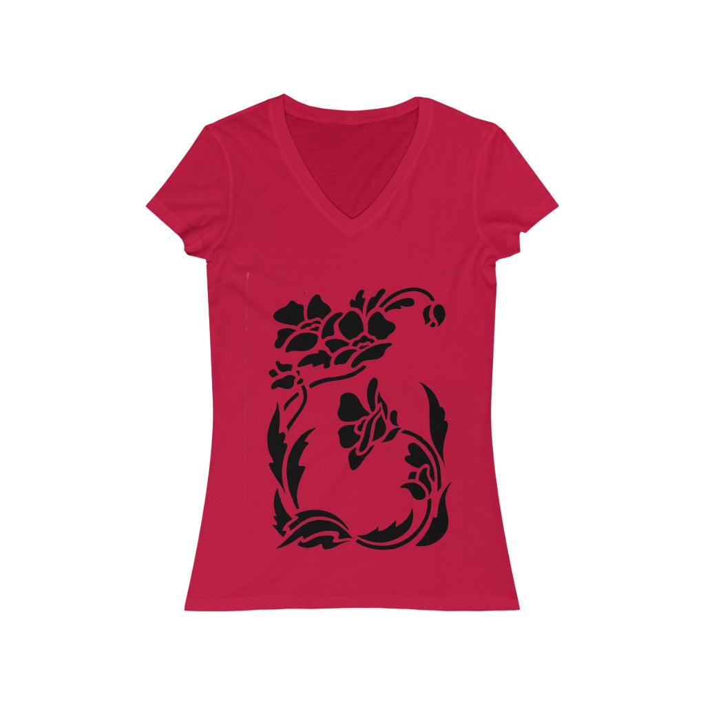 Flower 5 - Women's Jersey Short Sleeve V-Neck Tee